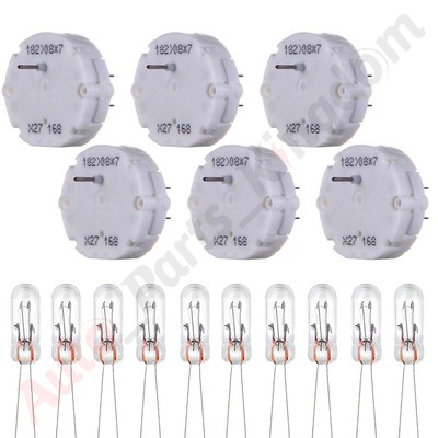 6PCS X27.168 STEPPER MOTOR GAUGE CLUSTER REPAIR KIT +10X AMBER MINI BULB LIGHTS