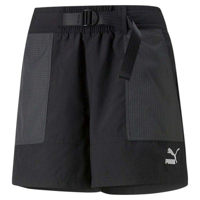 Puma Swxp Woven Shorts Womens Black Athletic Casual Bottoms 53574101