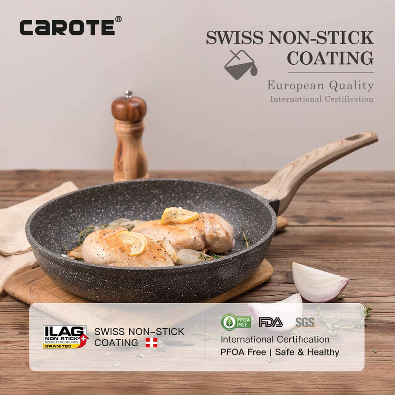Carote 8 Inch Non-stick Frying Pan Skillet,Stone Cookware Granite Coating from S
