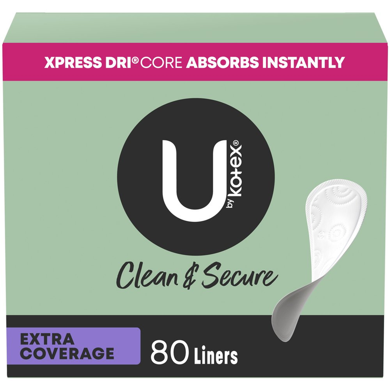 U by Kotex Security Lightdays Panty Liners, Light Absorbency, Extra Coverage, U