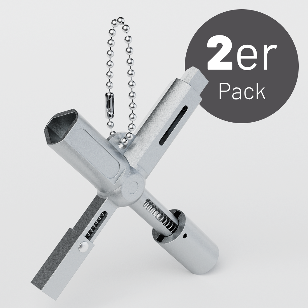 ABSINA Schaltschrankschlüssel mit 6 Profile für Absperrsysteme 2er Pack