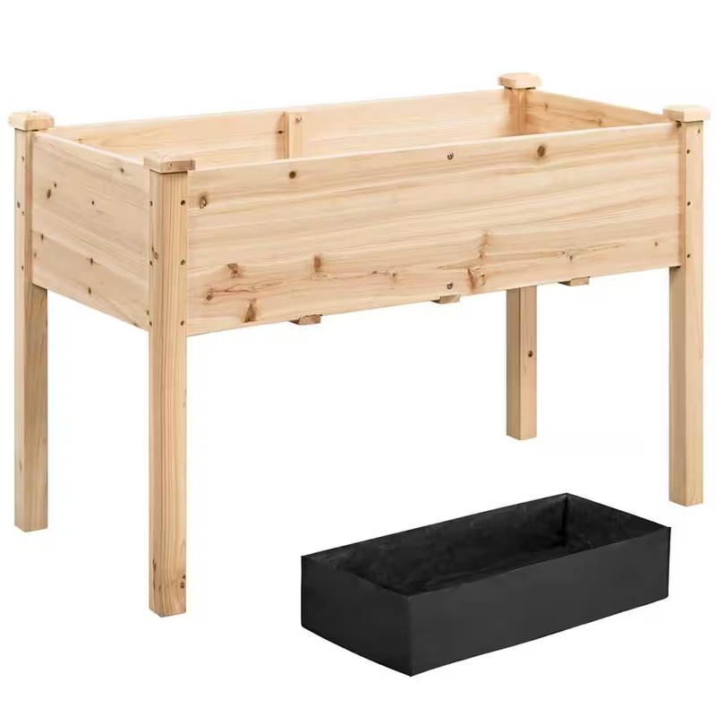Raised Garden Bed Planter Wood Elevated Garden Box Outdoor Planter Box Stand