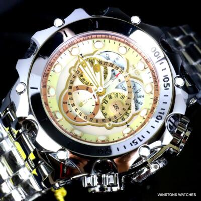 Invicta Reserve Venom Fusian Swiss Master Calendar Steel Gold Tone Watch New