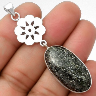 Natural Rare Black Sunstone 925 Sterling Silver Pendant Jewelry P-1634