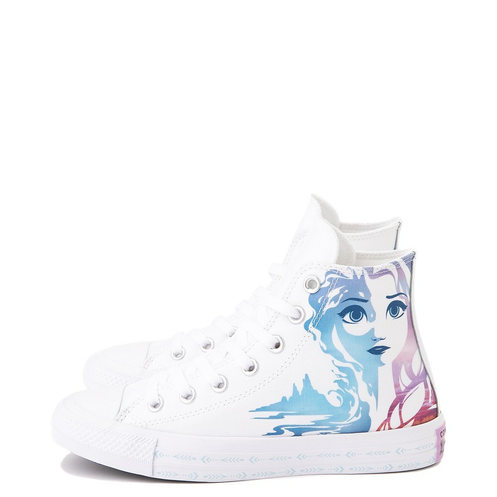 Pre-owned Converse X Frozen 2 Chuck Taylor All Star Hi Anna Elsa Sneaker Womens In White