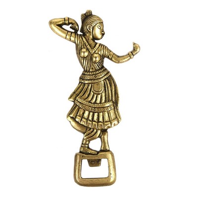 Brass Dancing Lady Opener Beer Soda Wine Cork Cap 6.25 In Kitchen Utensils