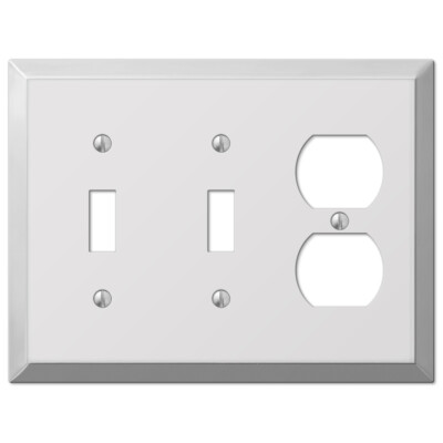 Polished Chrome Switch Plate Century Metal Wallplate Cover Outlet Toggle Rocker