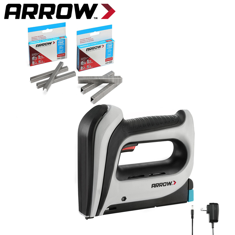 Arrow Cordless Staple Gun Kit Electric Stapler 3750PC T50 1/4