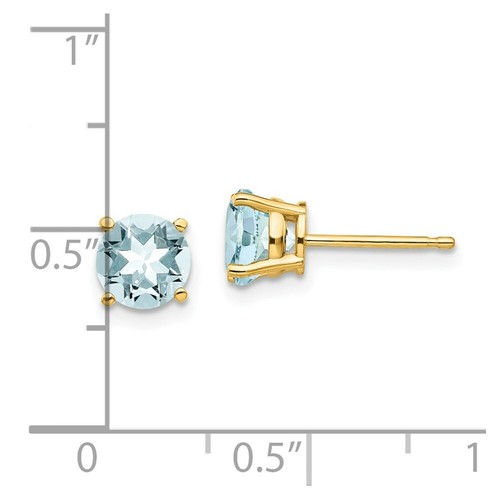 Pre-owned Goldia 14k Aquamarine Earrings In Yellow