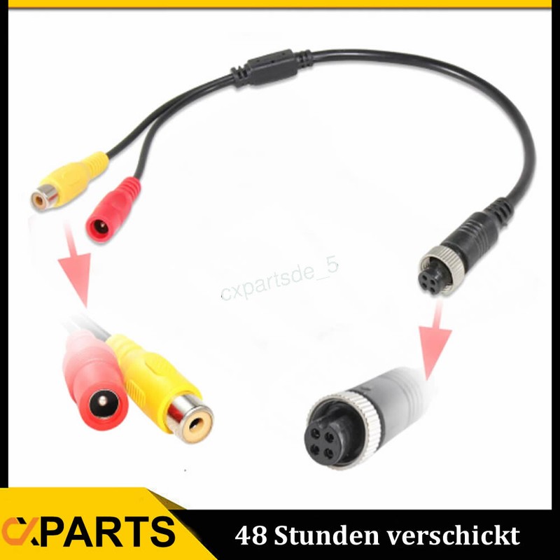 RÃ¼Ckfahrkamera Kabel 4 Pin Auf Rca Cinch Adapter 4 Polig Monitor Anschlusskabel