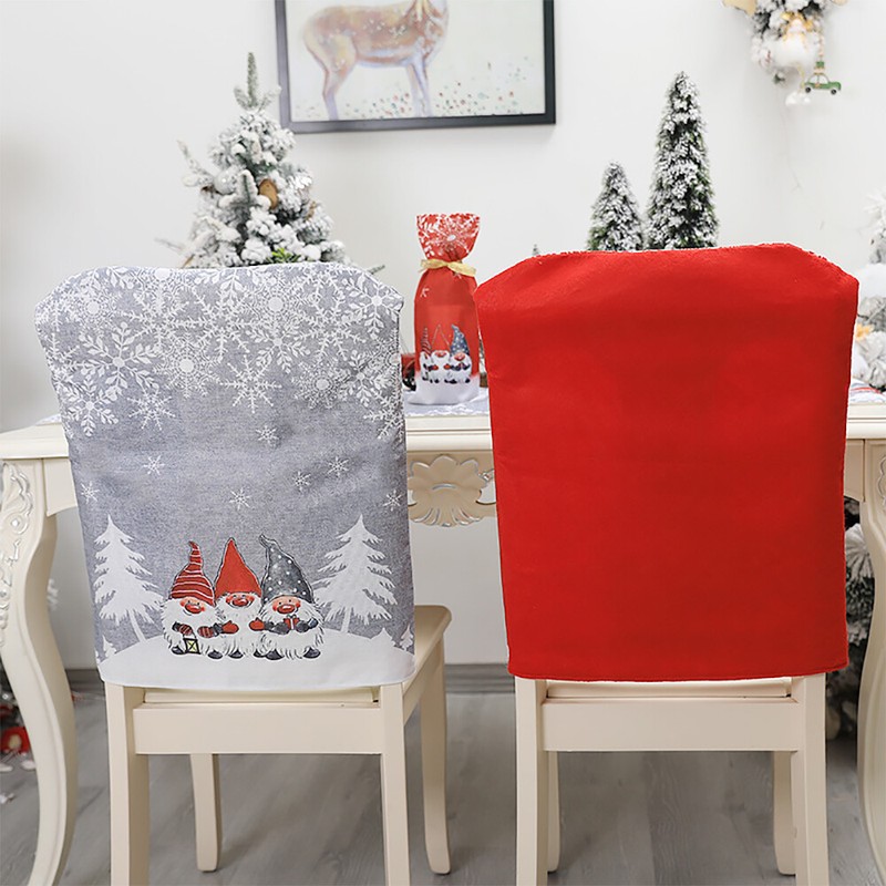 1/4/6X Christmas Dining Chair Seat Covers Slip Stretch Santa Banquet