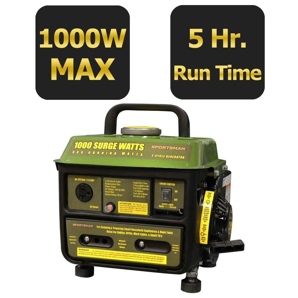 Sportsman 1,000-Watt Quiet Portable Gas Powered Generator Home Backup RV Camping