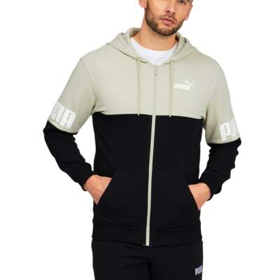 Мужская зеленая повседневная верхняя одежда Puma Power Colorblock FullZip Tr Us 670496-3