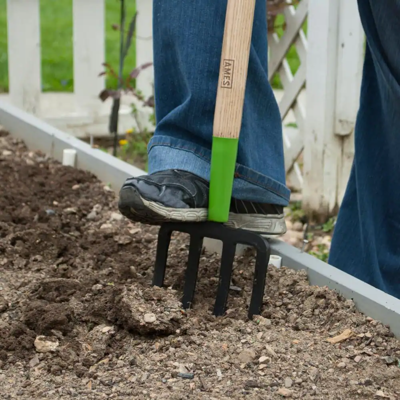26 In. 4-Tine Forged Spading Garden Fork