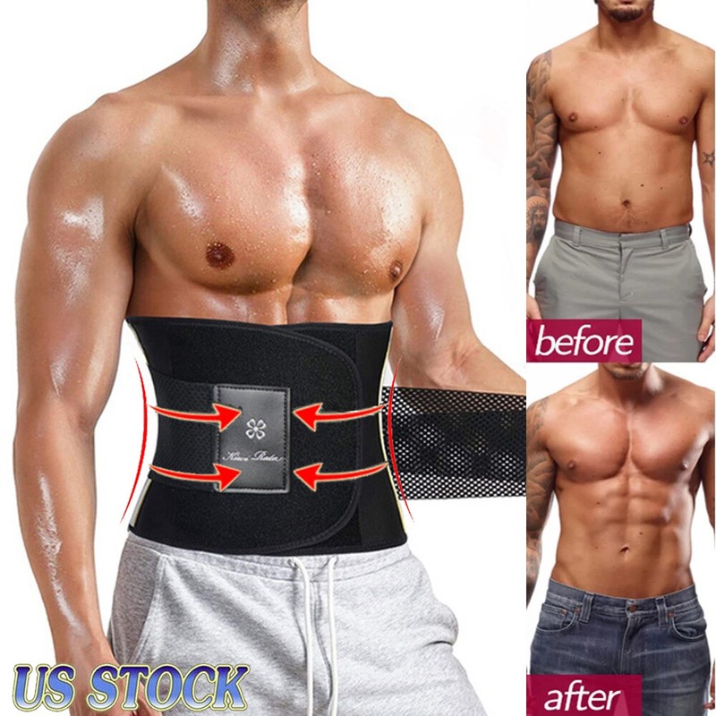 Waist Trimmer Ab Belt for Men Sauna Sweat Waist Trainer Slimming Workout Shaper