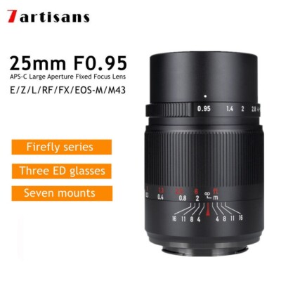 7artisans 25mm F0.95 Portrait Lens For Sony E Nikon Z Fuji X Canon EF-M RF M43 L