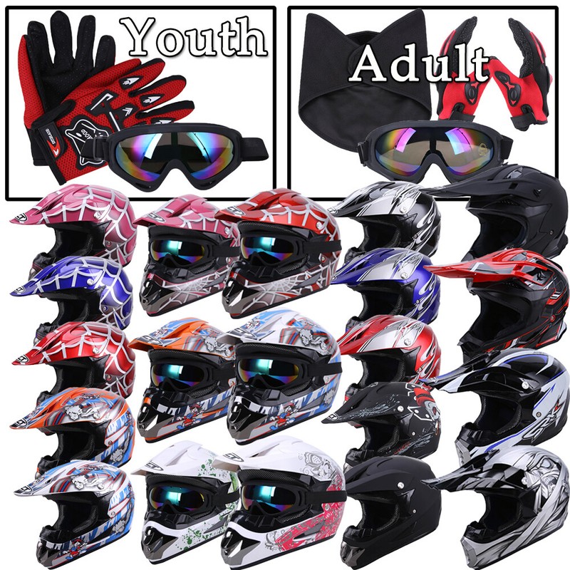 Adult Youth MX Helmet Motorcycle ATV Dirt Bike Off Road Motocross DOT Approved