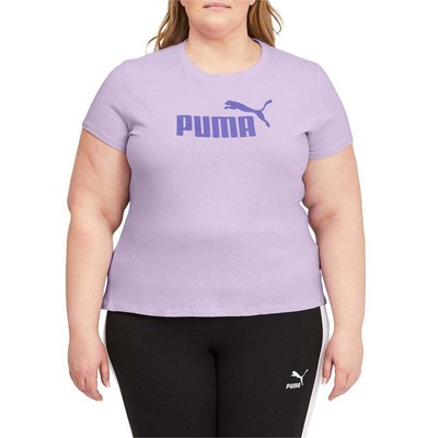 

Футболка с круглым вырезом Puma Essentials Logo Plus Womens Size  Casual 589318-16, Фиолетовый