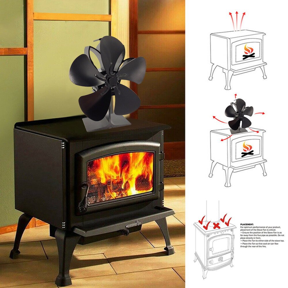 5 Blowers Stove Fan Wood Burning Eco Friendly For Wood Burner