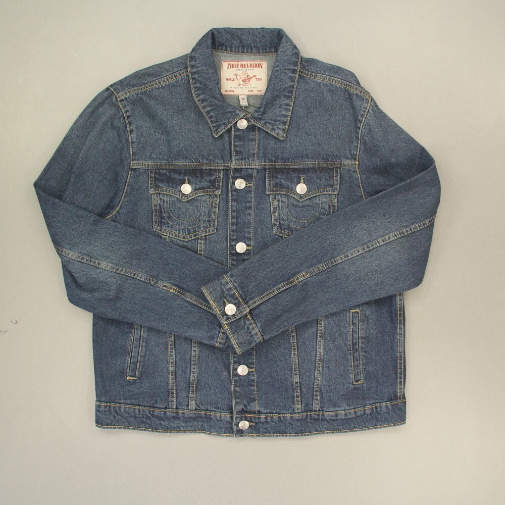 ジャケット・アウター Rare True Religion Jean Jacket s True Religion Men's Jesse SN Trucker Jean Jacket Size XL