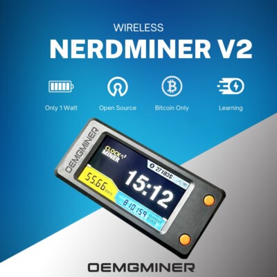 Nerdminer V2.0 T-display S3 Bitcoin Nerd Miner Hashrate 78KH/s btc Lottery Miner