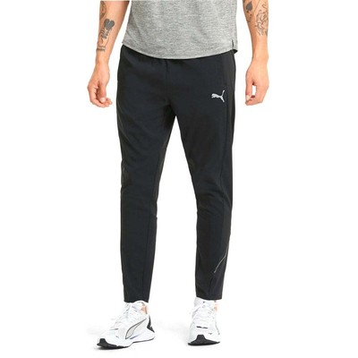 

Puma Run Woven Tapered Athletic Pants Mens Size  Casual 520202-01, Черный, Puma Run Woven Tapered Athletic Pants