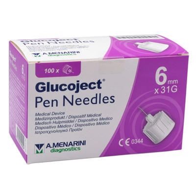 Glucoject Pen-Nadeln 6 mm, 31G (0,25 mm), PZN: 18721071
