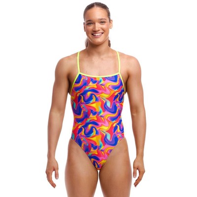 Funkita Women's Summer Swirl ECO Strapped In One Piece Swimwear, Women's Swimsui