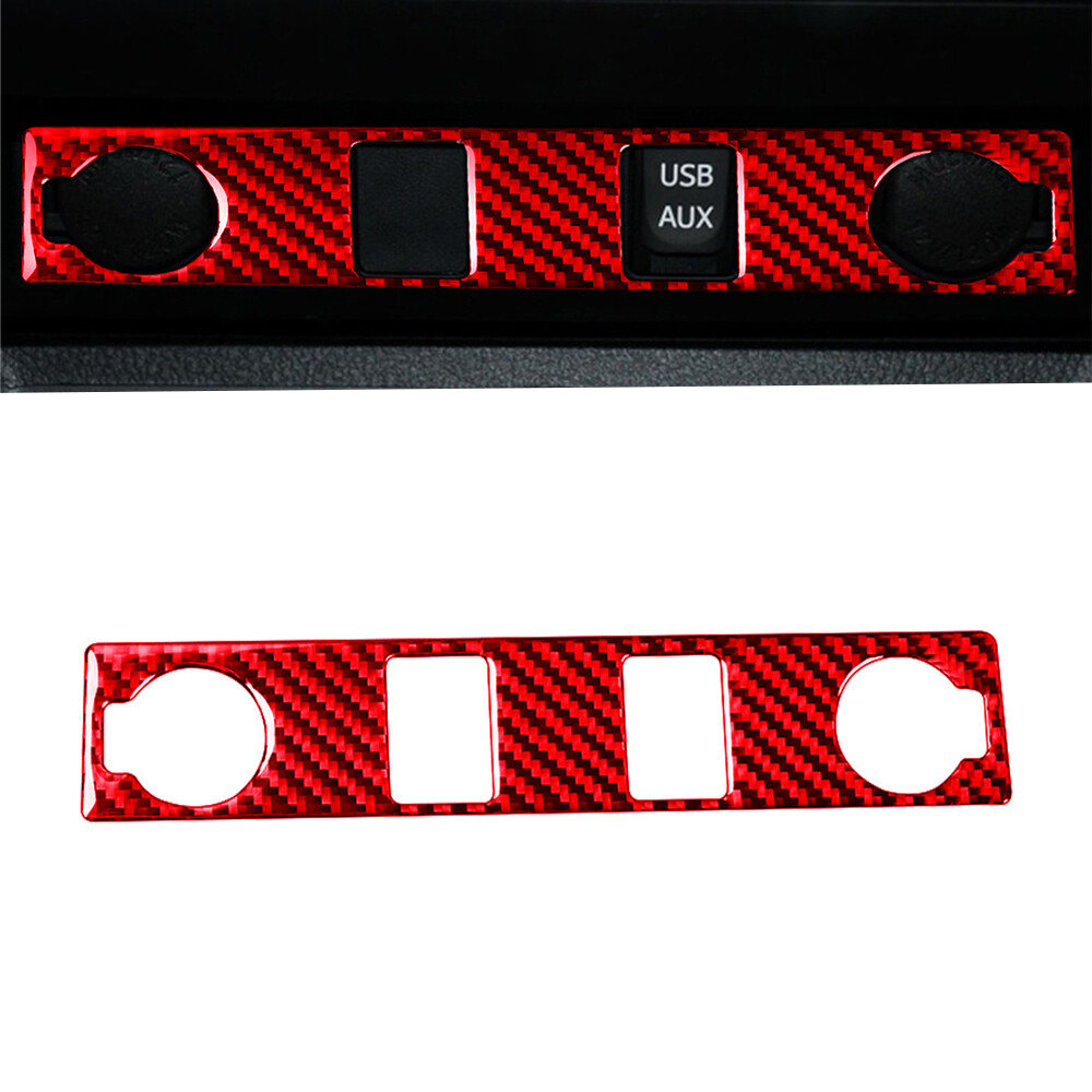 For Toyota Tundra 2014-18 Red Carbon Fiber Cigarette Lighter Switch Button  Cover