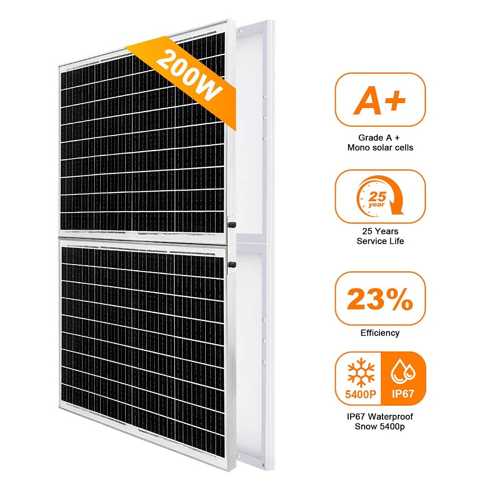 Solar Panel 200 Watts 2pcs 100W Monocrystalline 12 Volt RV Boat Off Grid 24V US