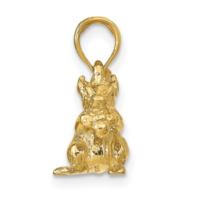 Pre-owned Superdealsforeverything Real 14kt Yellow Gold Solid 3-d Squirrel With Nut Charm