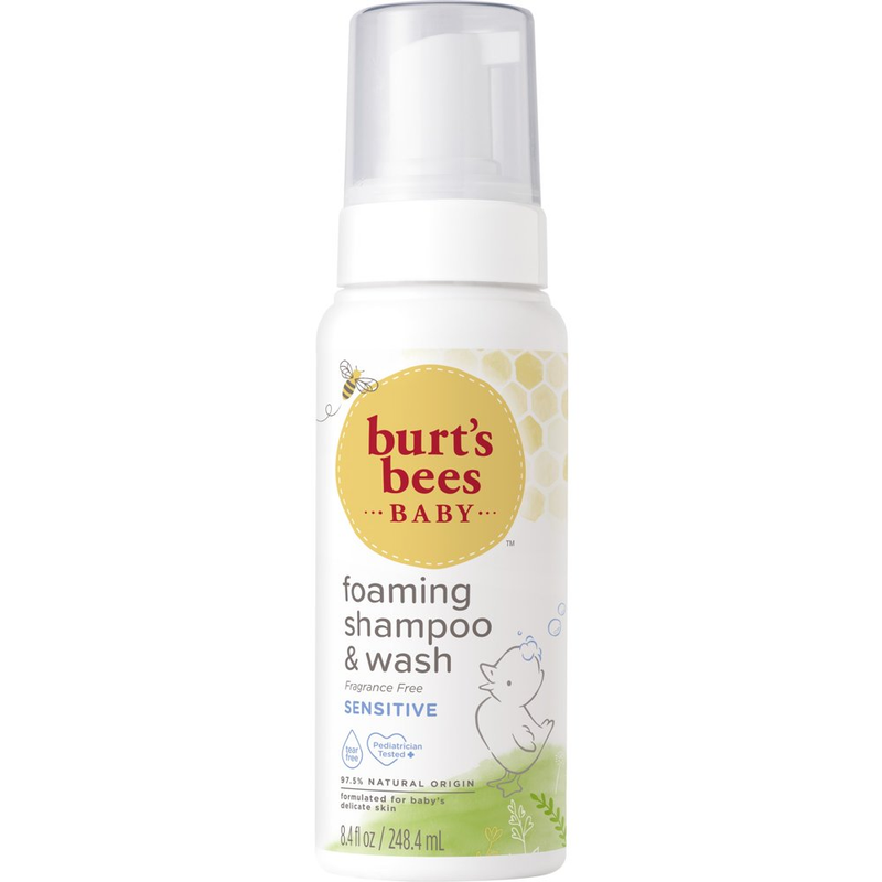 Burt'S Bees Baby Sensitive Foaming Shampoo and Wash, Fragrance Free, Tear Free,
