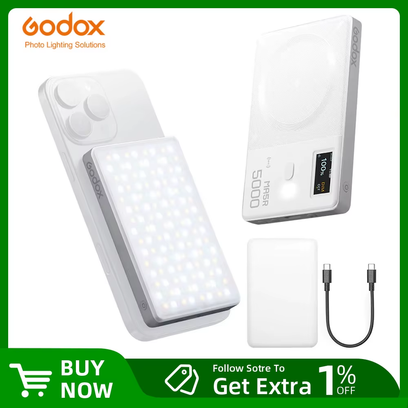 MA5R Magnetic Charging Full-Color LED Light 1800K to 10000K RGB Ultra-slim Desig