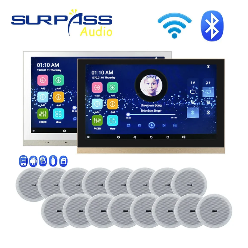 WiFi Bluetooth Sound Stereo Wall Amplifier Android Audio Touch Screen Smart Home