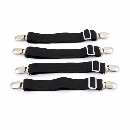 Réglable Drap détenteurs Fasteners Pinces Clips bretelles sangles 4pcs UK