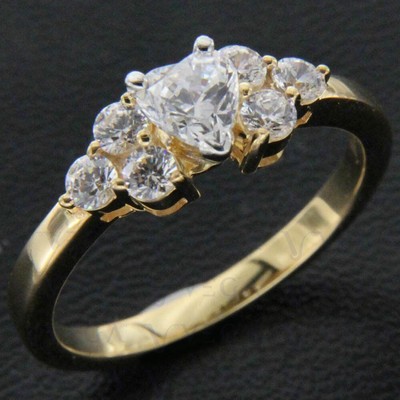 2.50ct Heart Cut Old Mine Certified Moissanite Wedding Ring 18K Dual Gold Plated
