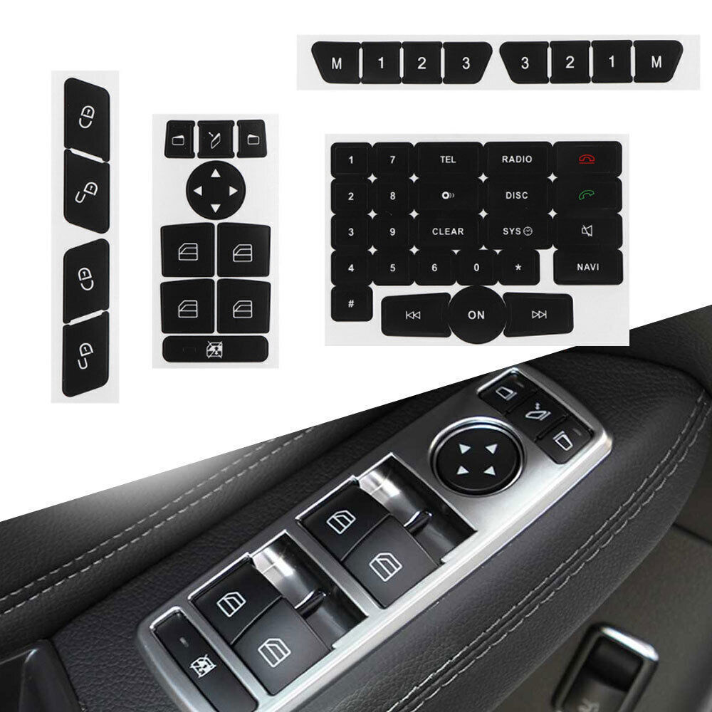 Car Door Steering A/C Window Radio Repair Button Sticker Kit For Mercedes Benz