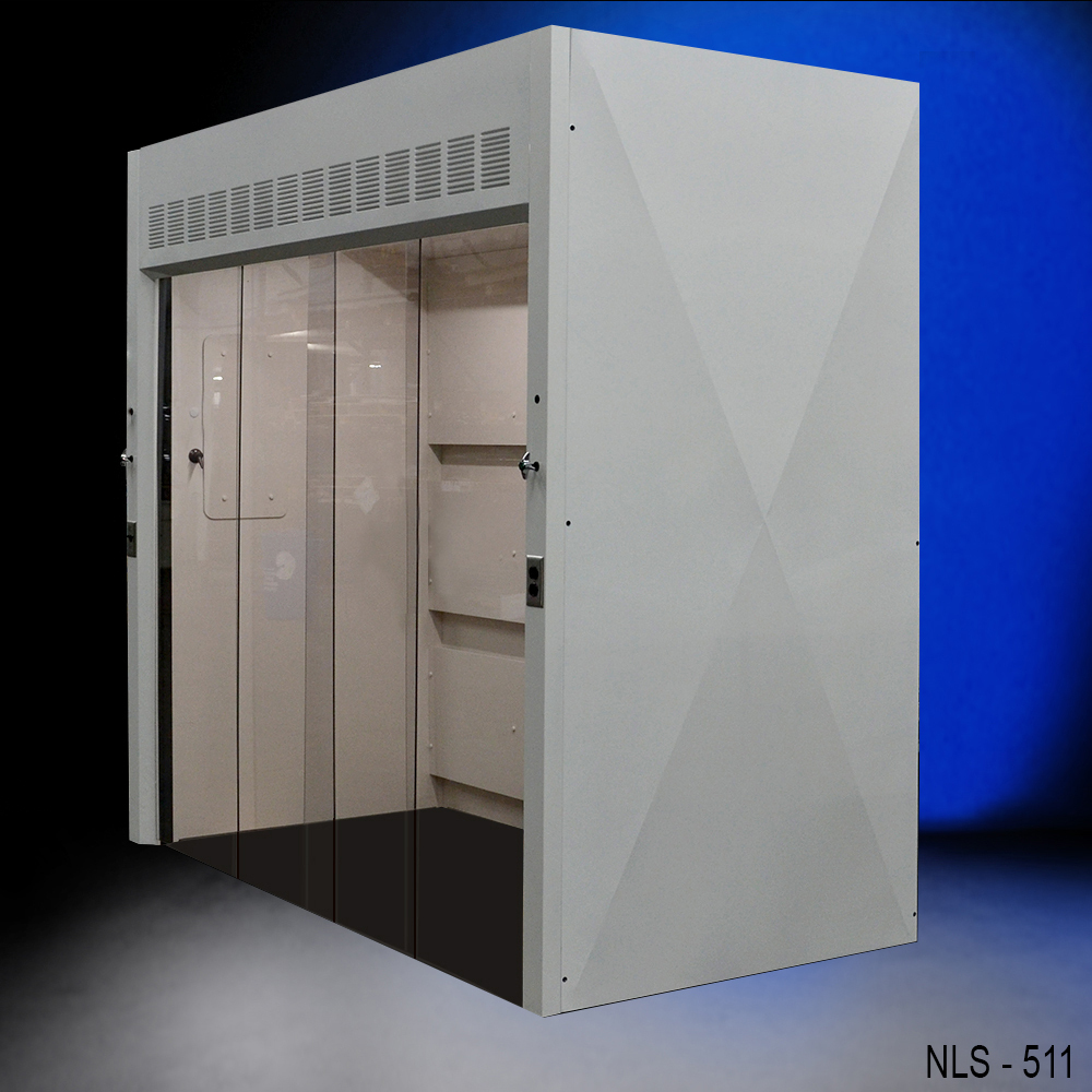 Floor Mount Lab Walk-In Enclosure/ Fume Hood with Sash / Lights /Valves / 8 F