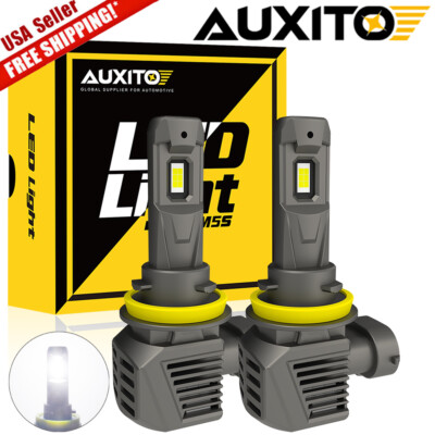 AUXITO H11 H8 H9 LED Headlight Kit High Low Beam Bulbs Super Bright 6500K White