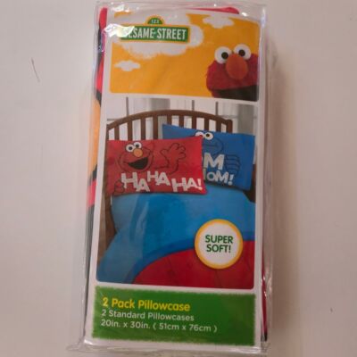 New Sesame Street Elmo Cookie Monster Standard Pillowcases PBS Kidcore Bedding