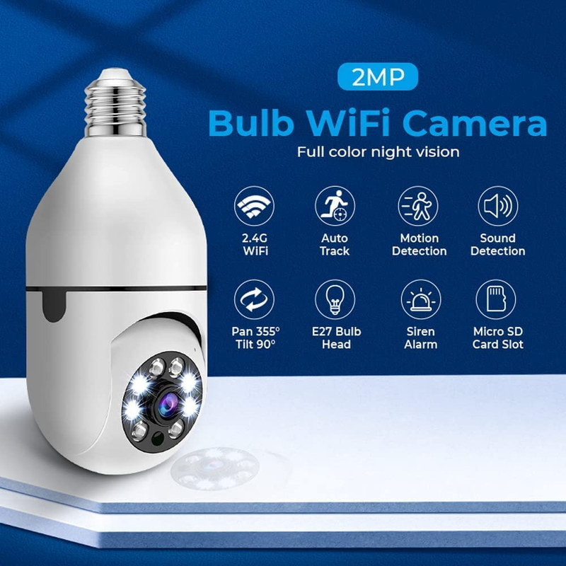 1080P Light Bulb Camera, Wireless 5Ghz & 2.4Ghz Wifi Home Security Camera 360&deg; S