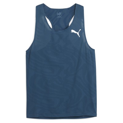 Спортивная майка Puma Run Ultraspun Singlet с круглым вырезом горловины, мужская синяя повседневная спортивная майка