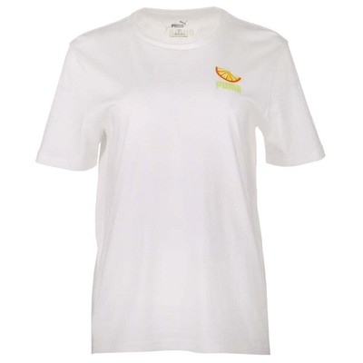 

Puma Graphic Crew Neck Футболка с коротким рукавом Женская размер  Повседневные топы 532815-52, Белый