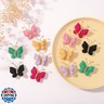 Wistamik Pack of 2 hair bows girls. Kids’Fashionable Artificial Butterfly Hair Clips (rose red)