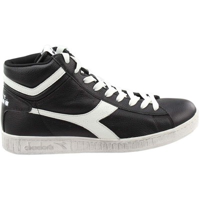 

Diadora Game L High Waxed Lace Up Sneaker Мужские черные кроссовки Повседневная обувь 15965, Черный, Diadora Game L High Waxed Lace Up Sneaker