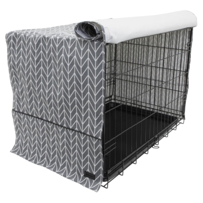 White dog crate online cover