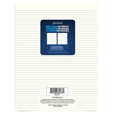 Notebook Ruled Paper Refill 10.875 x 8.5 inches 32 Sheets B112008U