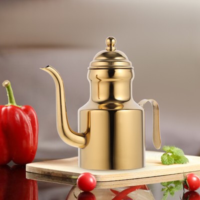  Kettle Stainless Steel Oil Pot Large Curved Handle Grease Container Coffee