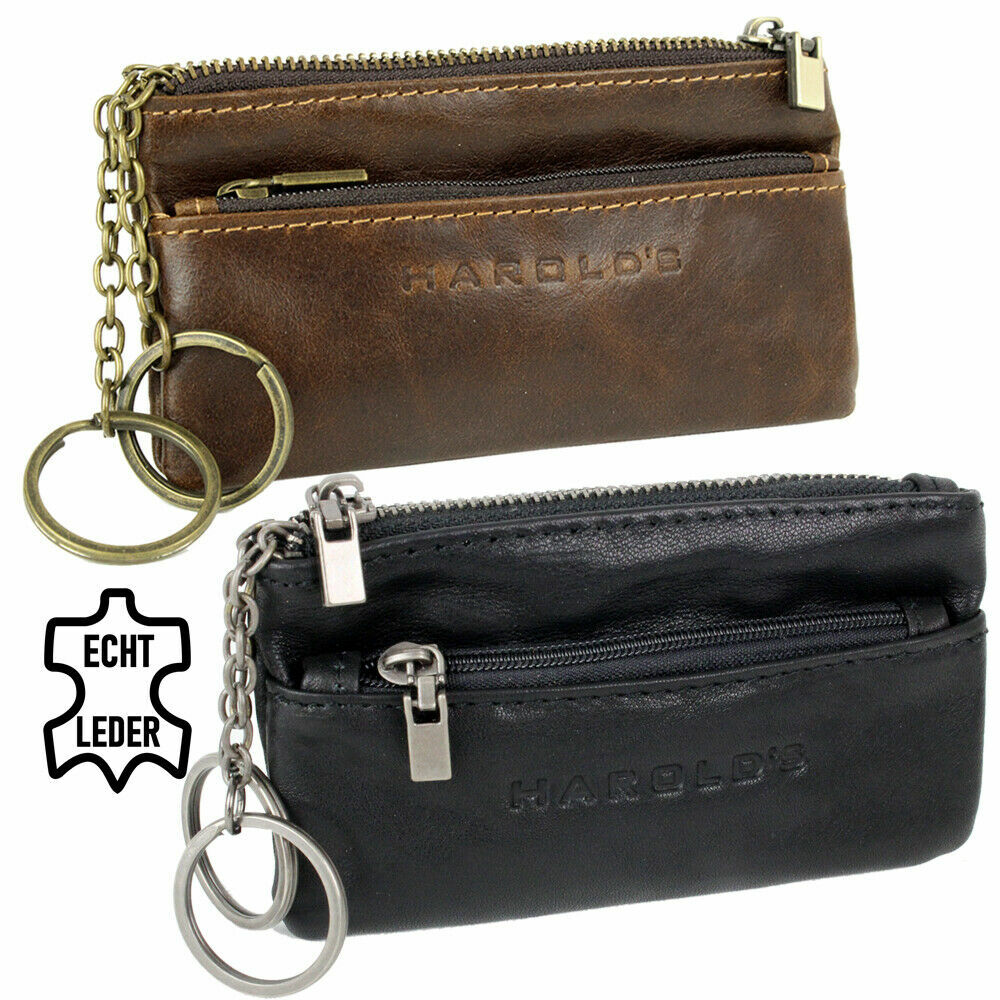 Leder Schlüsseltasche Mit Reißverschluss - Autoschlüssel Hülle Damen Herren
