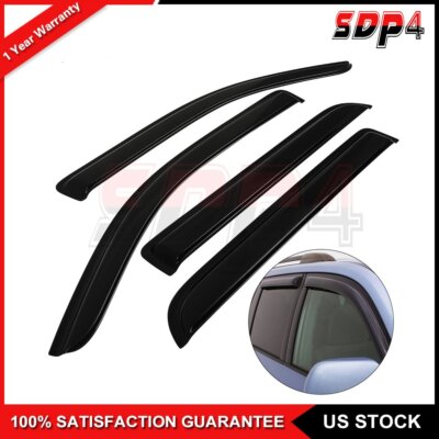 4pcs For 09-14 Ford F150 Crew Cab Wind Sun Rain Guard Vent Shade Window Visor